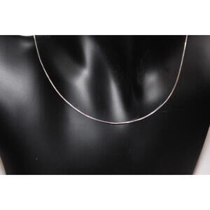 Vintage Sterling Silver 30" Box Chain Necklace –Delicate Venetian Layering Chain